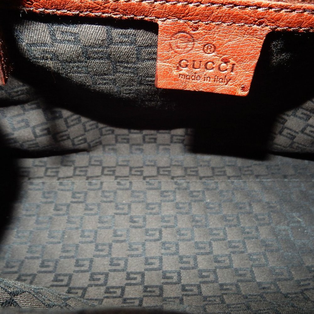 SALE! MINT! Gucci Ostrich Skin Shoulder Bag! - Picture 3 of 8